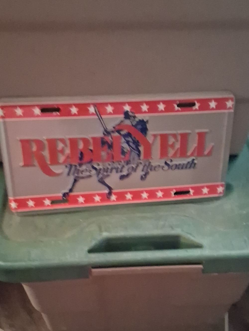 Vintage Rebel Yell Red and Blue Metal Sign